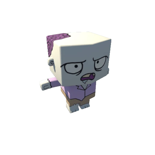 Cute Low Poly Zombie White